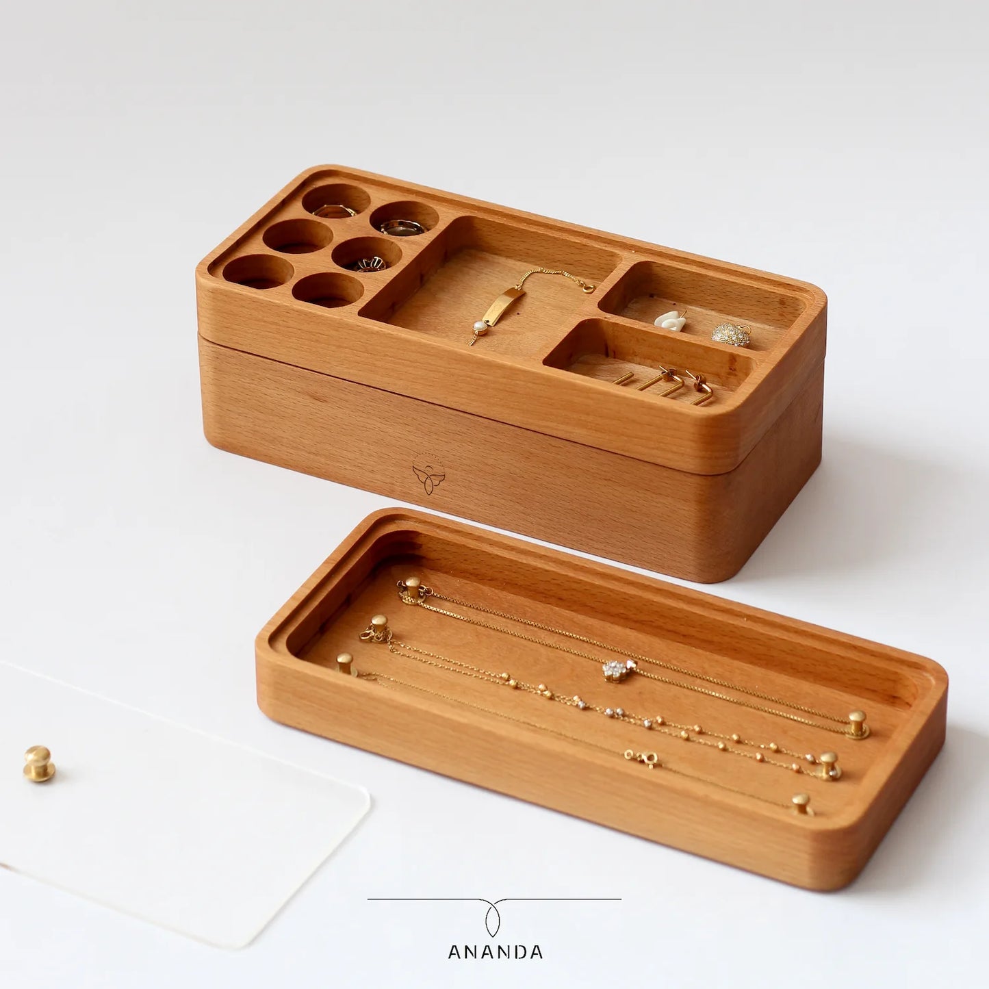 Detailed view of brass hardware and layered design – artisan-crafted gift for women